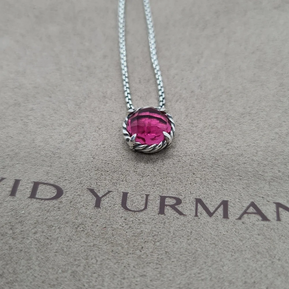 David Yurman Pink turmaline Necklace with sterling silver - Picture 2 of 6